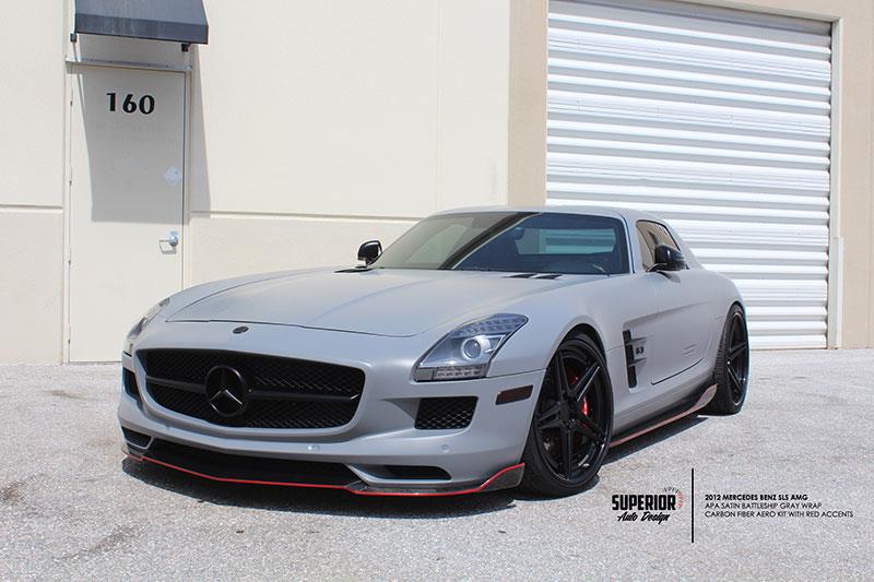 Mercedes SLS Renn Style Carbon Fiber Front Lip