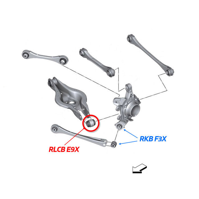 Rear Lower Control Arm Knuckle Bushing for BMW E9X/E8X/F2X/F3X/F8X/G8X