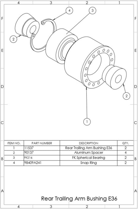 BMW E36/E46 Rear Trailing Arm Bushings