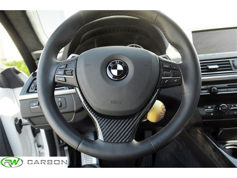 BMW F10 F12 Carbon Fiber Steering Wheel Trim