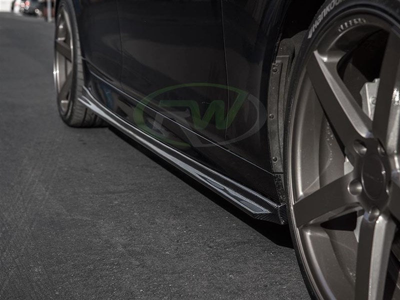 BMW F10 F11 3D Style Carbon Fiber Side Skirt Extensions