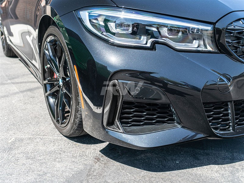 BMW G20 M340i M-Sport Carbon Fiber Front Bumper Grille Trims