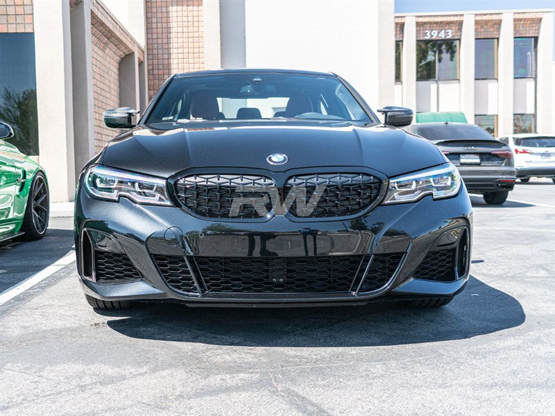 BMW G20 M340i M-Sport Carbon Fiber Front Bumper Grille Trims