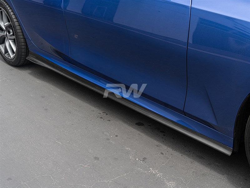 BMW G20 3-Series K Style Carbon Fiber Side Skirt Extensions