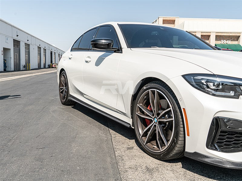 BMW G20 3-Series K Style Carbon Fiber Side Skirt Extensions