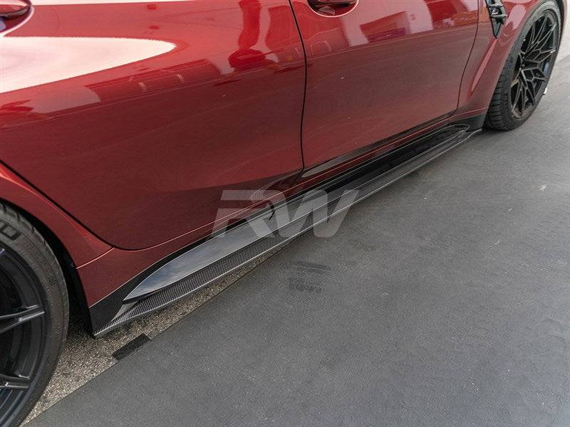 BMW G80 M3 RWS Carbon Fiber Side Skirt Extensions