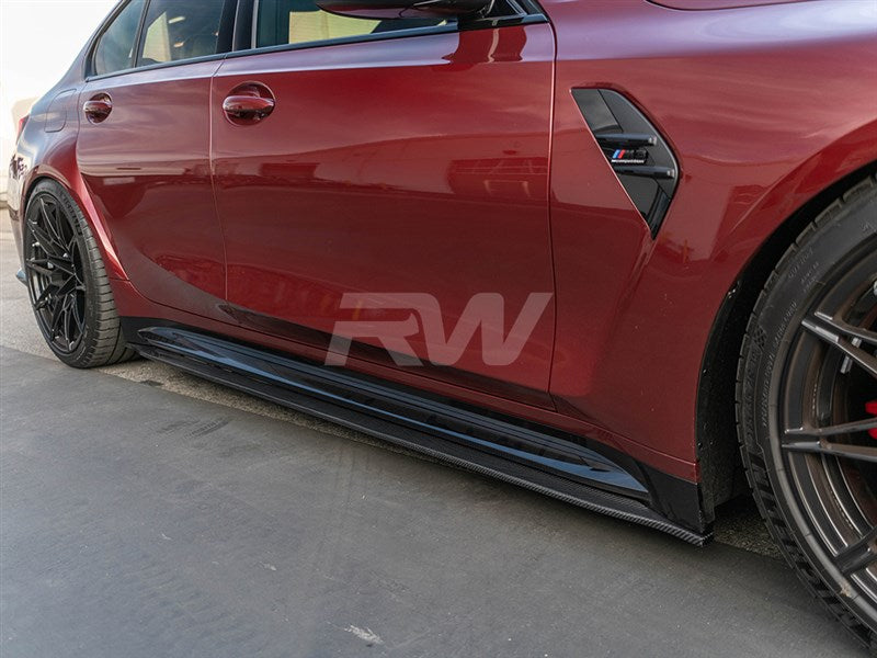 BMW G80 M3 RWS Carbon Fiber Side Skirt Extensions