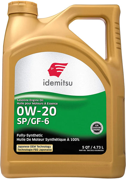 Idemitsu Full Synthetic 0W-20 Engine Oil SP/GF-6-5 Quart (30013012