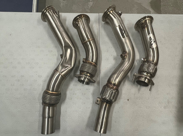 MAD BMW S55 3.5" Fat Boy Downpipes M2C/M3/M4 W/ Flex Section