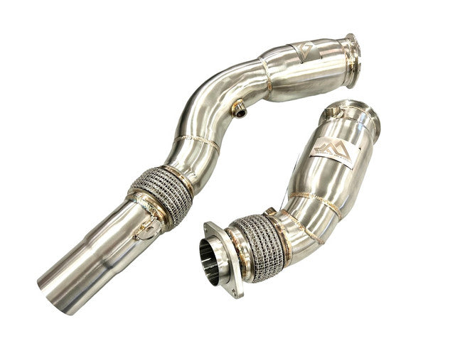 MAD BMW S55 Resonated Downpipes M2C/M3/M4 W/ Flex Section