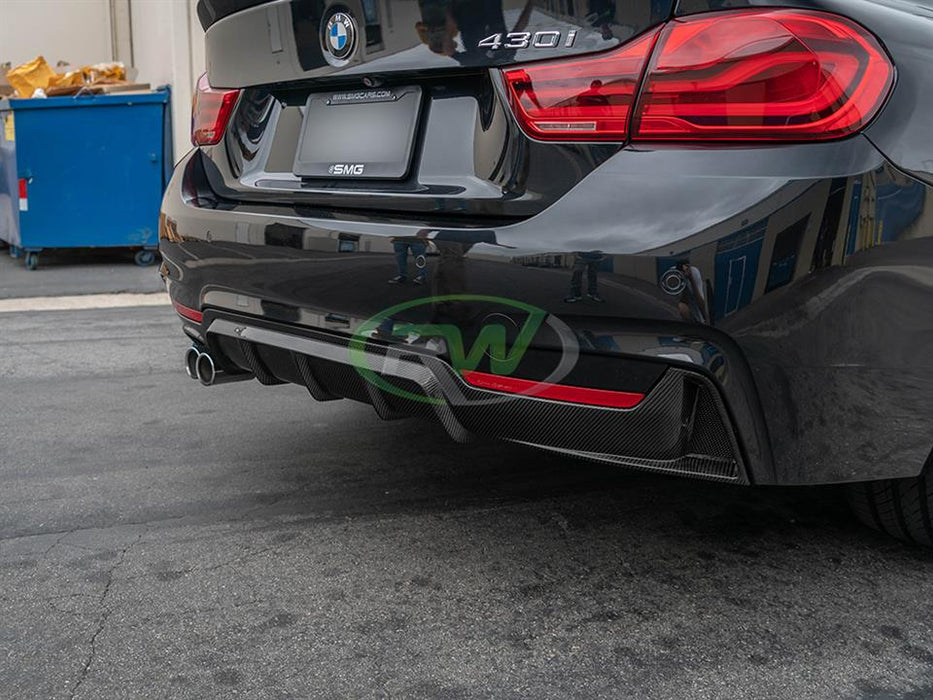 BMW F32 F33 F36 Performance Style Carbon Fiber Diffuser