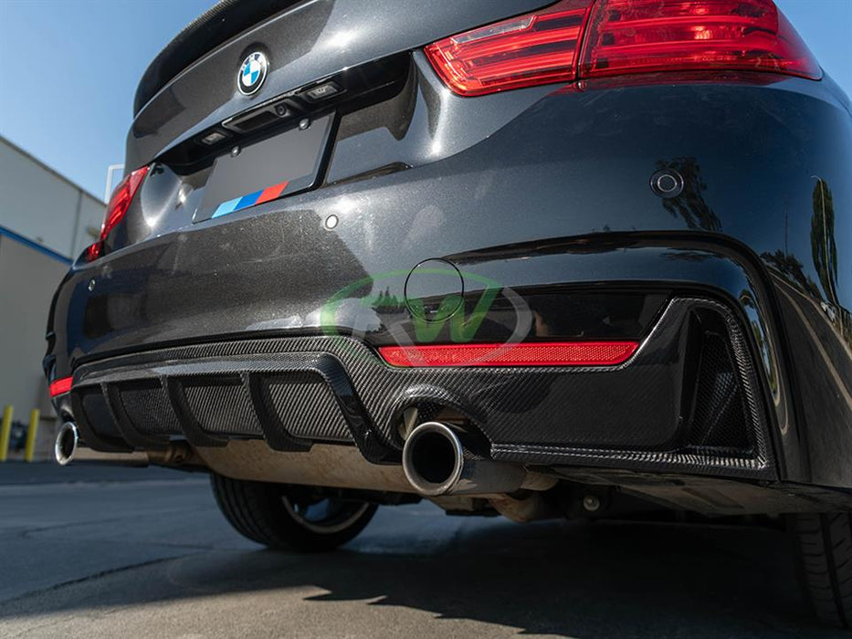 BMW F32 F33 F36 Performance Style Carbon Fiber Diffuser