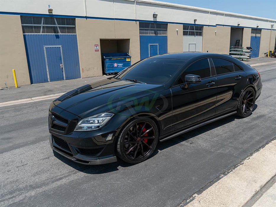 Mercedes W218 CLS Carbon Fiber Side Skirt Extensions