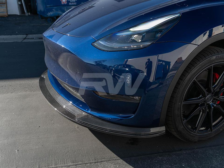 Tesla Model Y Carbon Fiber Front Lip Spoiler