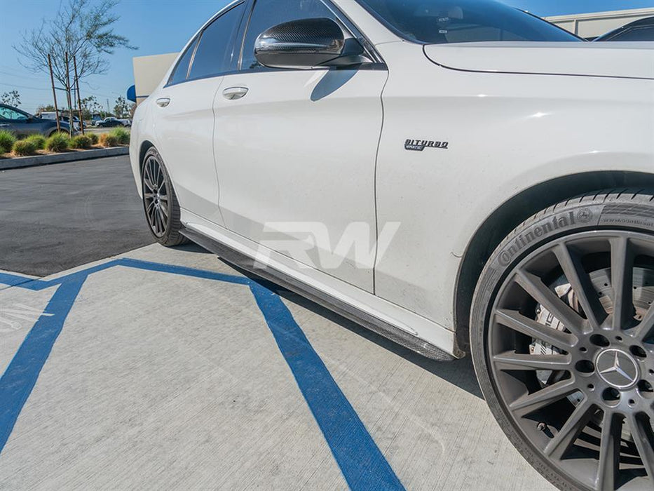 Mercedes W205 GTX CF Side Skirt Extensions