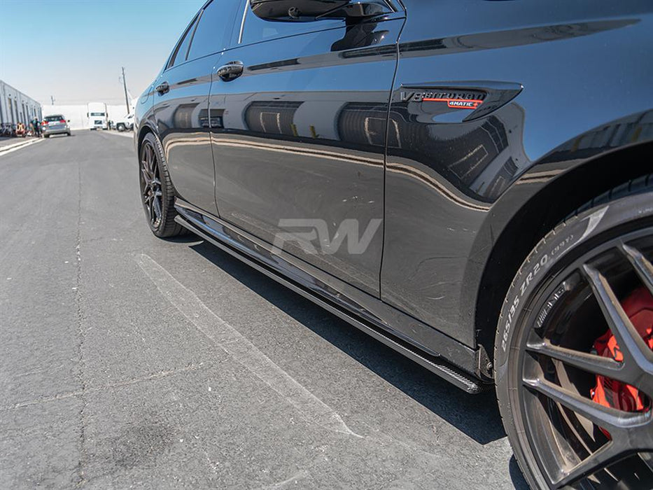 Mercedes W213 Carbon Fiber Side Skirt Extensions