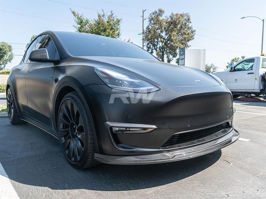 Tesla Model Y Carbon Fiber Front Lip Spoiler