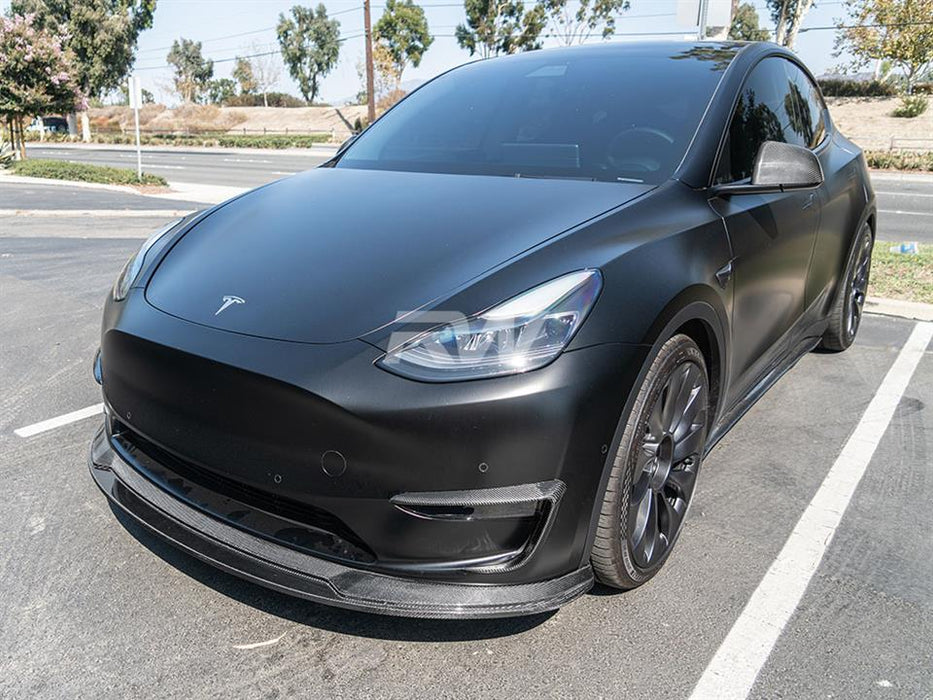 Tesla Model Y Carbon Fiber Front Lip Spoiler