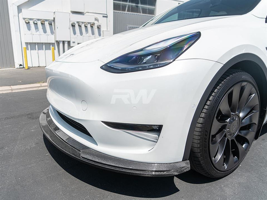 Tesla Model Y Carbon Fiber Front Lip Spoiler