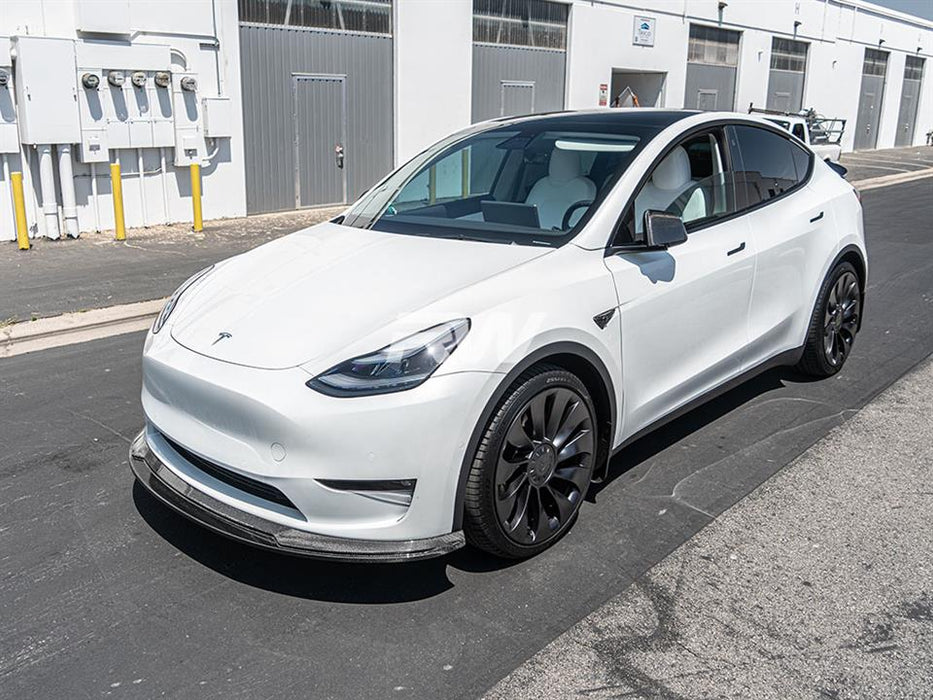 Tesla Model Y Carbon Fiber Front Lip Spoiler