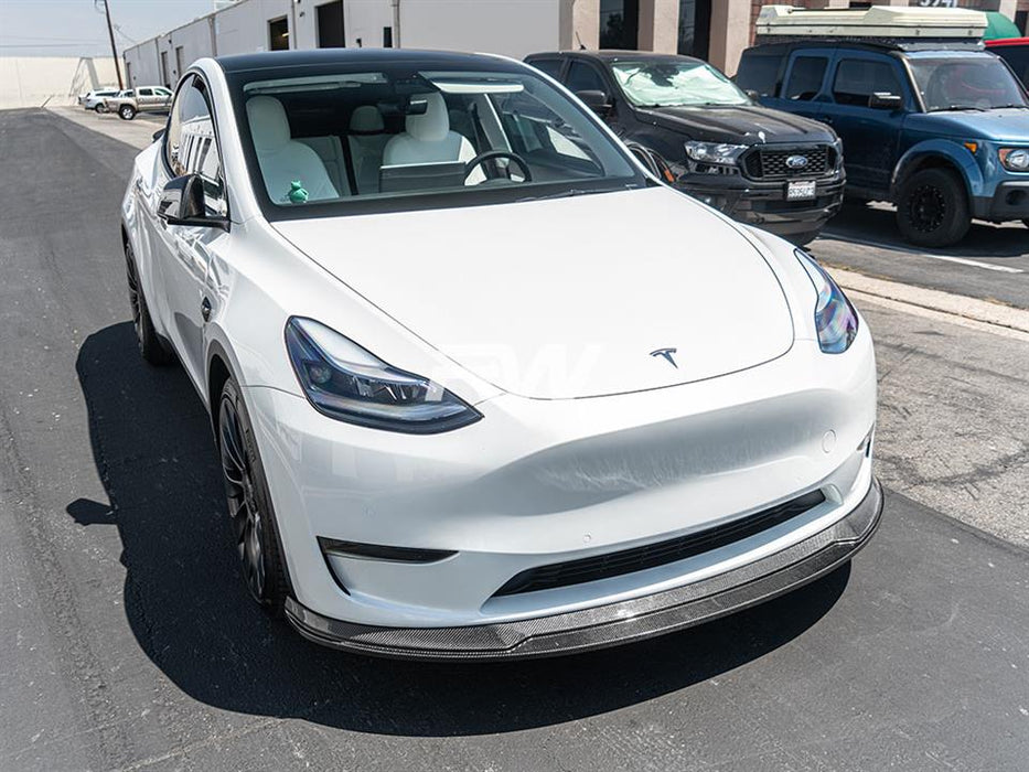 Tesla Model Y Carbon Fiber Front Lip Spoiler