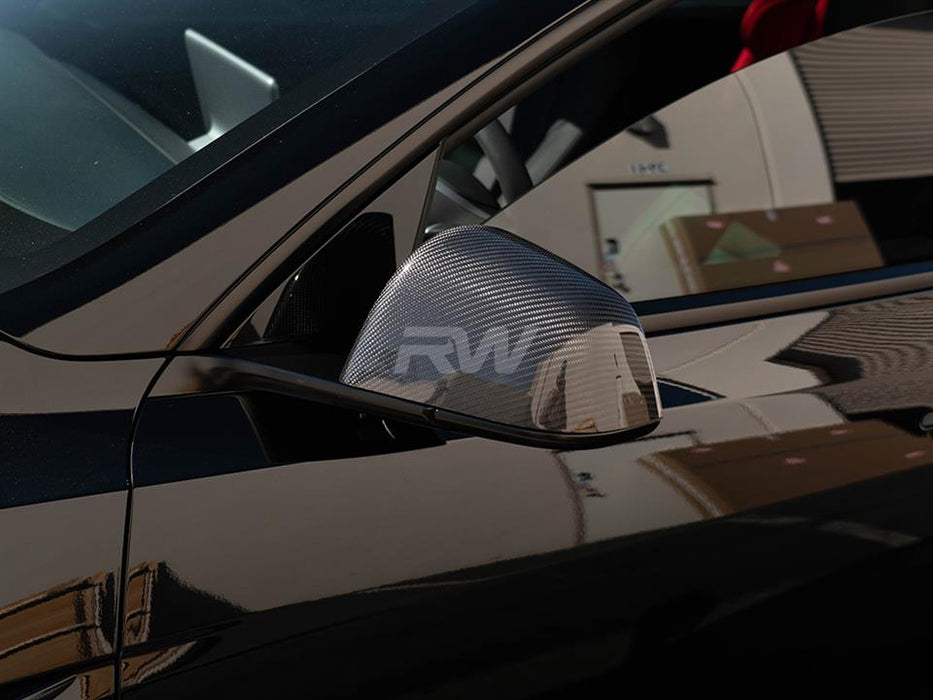 Tesla Model Y Carbon Fiber Mirror Covers