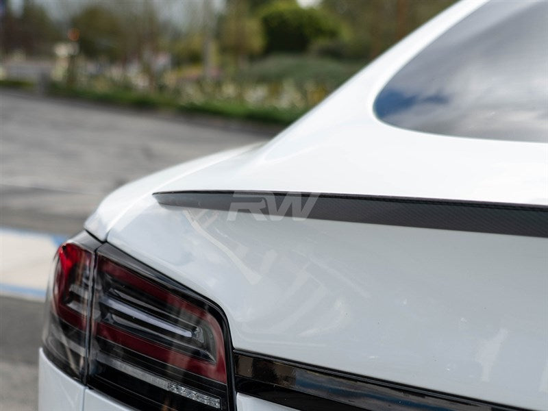 Tesla Model S Plaid Full Carbon Fiber Trunk Spoiler