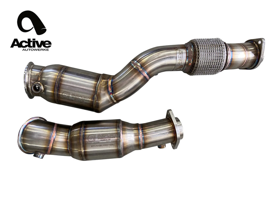 Active Autowerke BMW S58 G80 M3 G82 M4 Downpipes w/ GESi Cat