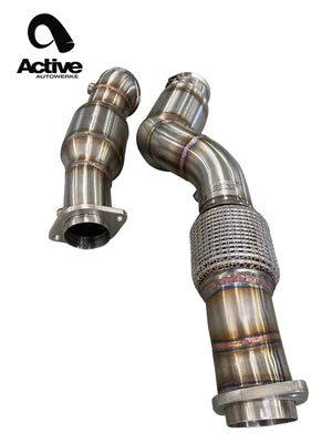 Active Autowerke BMW S58 G80 M3 G82 M4 Downpipes w/ GESi Cat