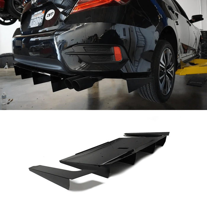 2016-2018 Honda Civic Rear Diffuser V1 (Sedan)