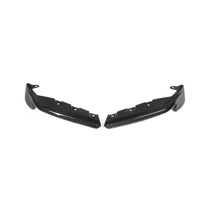 R44 MHC PLUS BMW G80 M3 & G82 M4 OEM STYLE REPLACEMENT FRONT SIDE SPLITTERS IN PRE PREG CARBON FIBRE