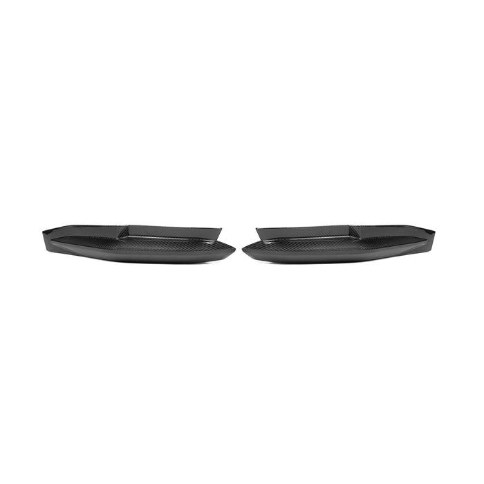 R44 MHC BMW G80 M3 OEM STYLE REAR SIDE DIFFUSER CORNER COVERS IN PRE PREG CARBON FIBRE