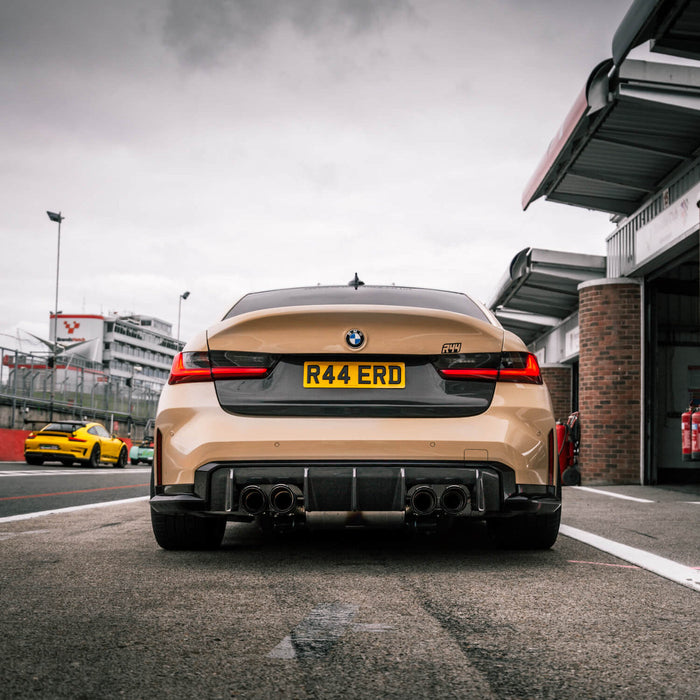 R44 MHC PLUS BMW G8X G80 M3 & G82 M4 OEM STYLE REAR DIFFUSER IN PRE PREG CARBON FIBRE