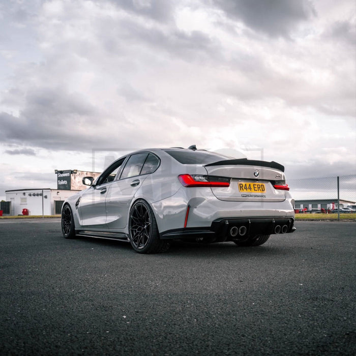 R44 BMW G80 M3 Ducktail Style Spoiler In Pre-Preg Carbon Fibre