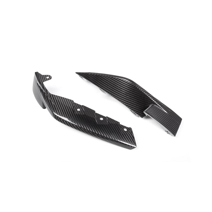 R44 MHC PLUS BMW G80 M3 & G82 M4 OEM STYLE REPLACEMENT FRONT SIDE SPLITTERS IN PRE PREG CARBON FIBRE